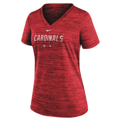 St. Louis Cardinals Women's Authentic Collection Velocity Practice Performance V-Neck T-Shirt Red | Nike