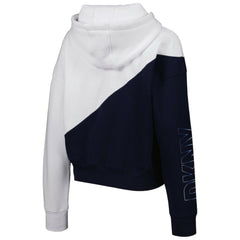 Atlanta Braves DKNY Sport Women's Bobbi Colorblock Pullover Hoodie Navy/White