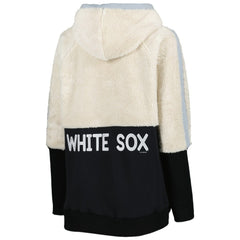 Chicago White Sox G-III 4Her by Carl Banks Women's Shuffle It Raglan Full-Zip Hoodie Oatmeal/Black