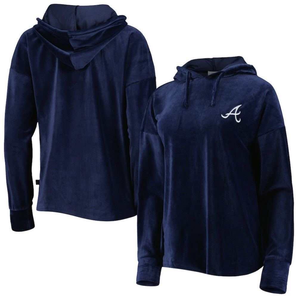 Atlanta Braves Touch Women's End Line Pullover Hoodie Navy