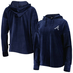 Atlanta Braves Touch Women's End Line Pullover Hoodie Navy