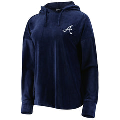 Atlanta Braves Touch Women's End Line Pullover Hoodie Navy