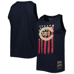 Chicago Cubs Cooperstown Collection Stars and Stripes Tank Top Navy | Mitchell & Ness