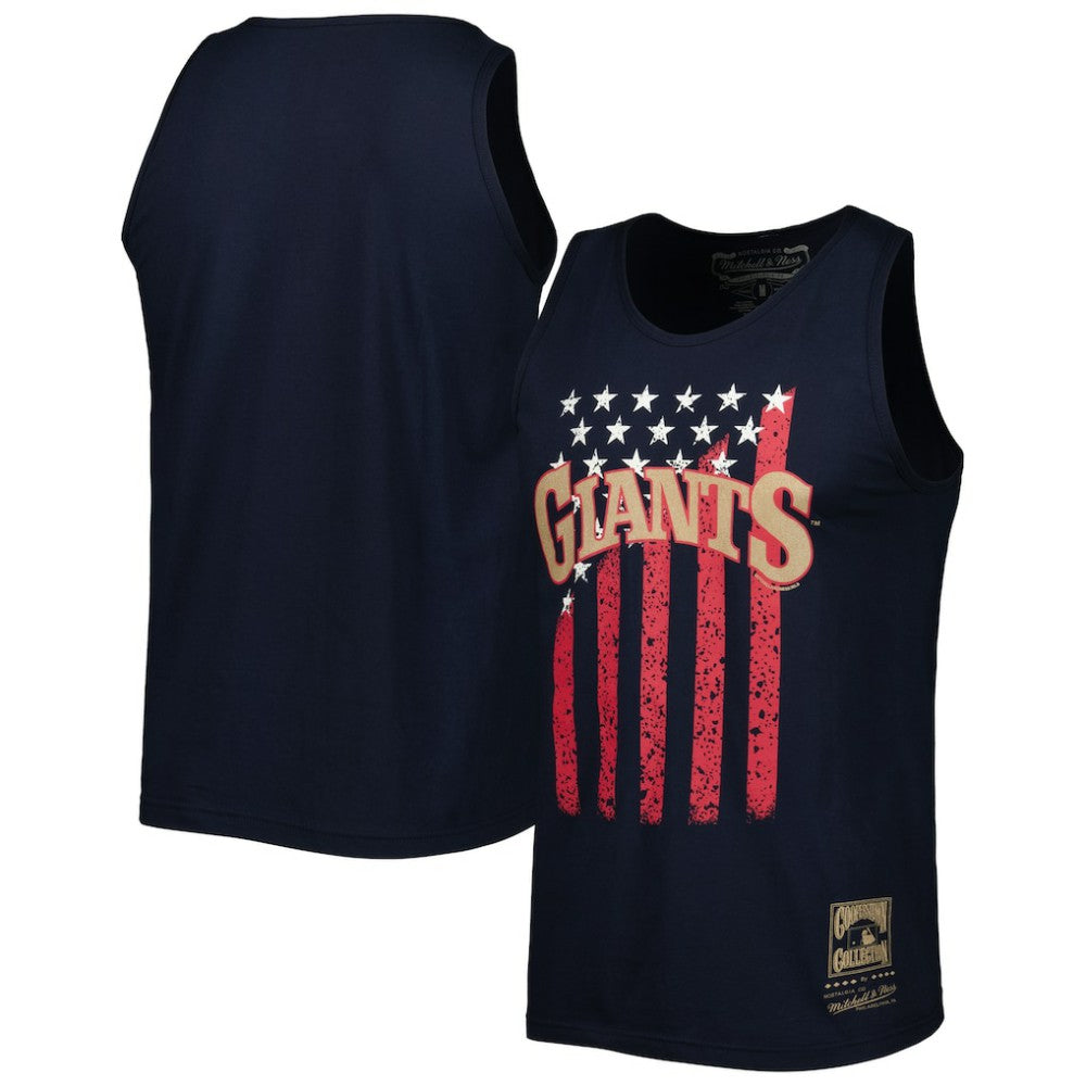 San Francisco Giants Cooperstown Collection Stars and Stripes Tank Top Navy | Mitchell & Ness