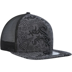 Chicago White Sox Repeat A-Frame 9FIFTY Trucker Snapback Hat Black | New Era