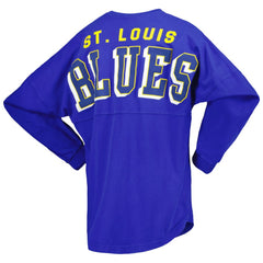 St. Louis Blues Fanatics Women's Spirit Lace-Up V-Neck Long Sleeve Jersey T-Shirt Blue