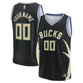 Milwaukee Bucks Custom Fast Break Jersey - Statement Edition - Black