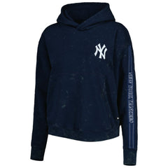 New York Yankees The Wild Collective Women's Marble Pullover Hoodie Navy