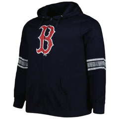 Boston Red Sox Women's Plus Size Front Logo Full-Zip Hoodie Navy/Heather Gray