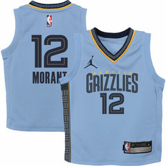 Ja Morant Memphis Grizzlies Jordan Brand Preschool 2022/23 Statement Edition Jersey - Light Blue on sale