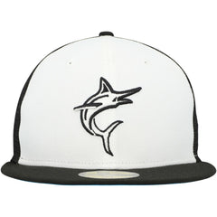 Miami Marlins 2023 On-Field Batting Practice 59FIFTY Fitted Hat White/Black | New Era