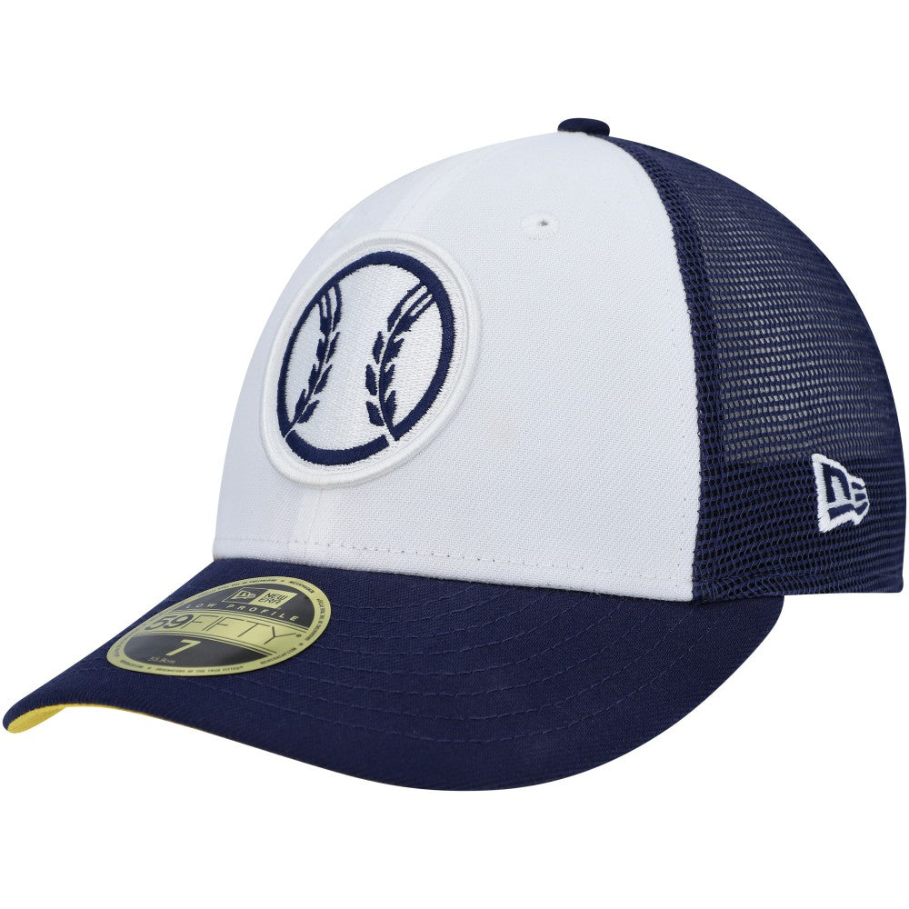 Milwaukee Brewers 2023 On-Field Batting Practice Low Profile 59FIFTY Fitted Hat White/Navy | New Era
