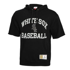 Chicago White Sox Cooperstown Collection Washed Fleece Pullover Short Sleeve Hoodie Black | Mitchell & Ness