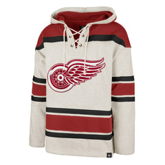 Detroit Red Wings '47 Rockaway Lace-Up Pullover Hoodie Oatmeal