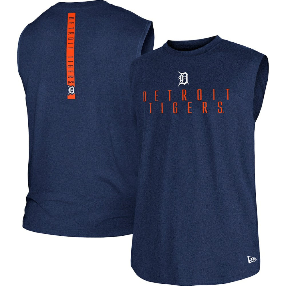 Detroit Tigers Team Muscle Tank Top Heather Navy | New Era