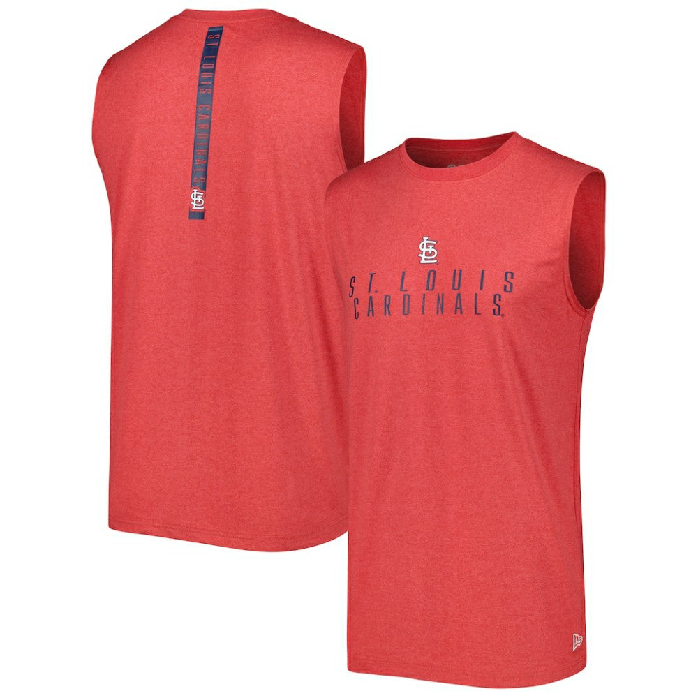 St. Louis Cardinals Team Muscle Tank Top Heather Red | New Era