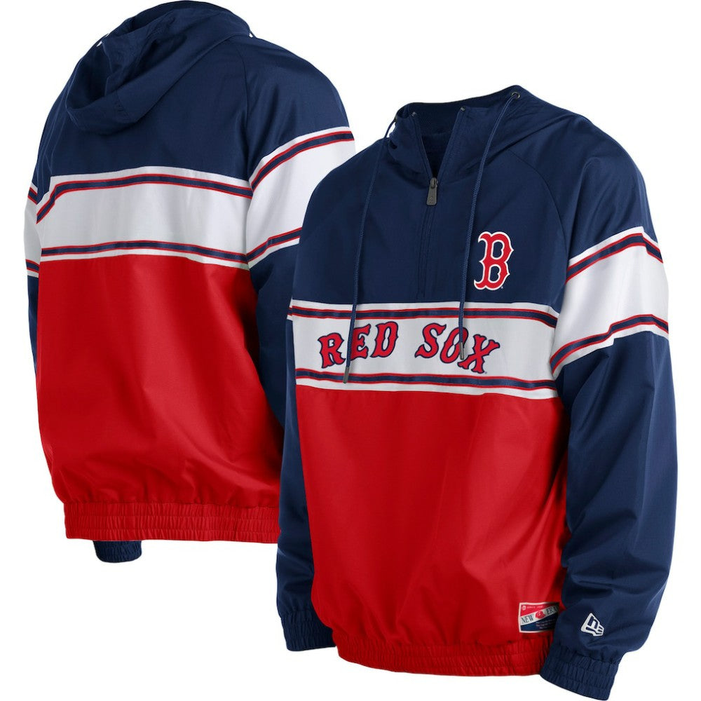 Boston Red Sox Ripstop Raglan Quarter-Zip Hoodie Navy | New Era