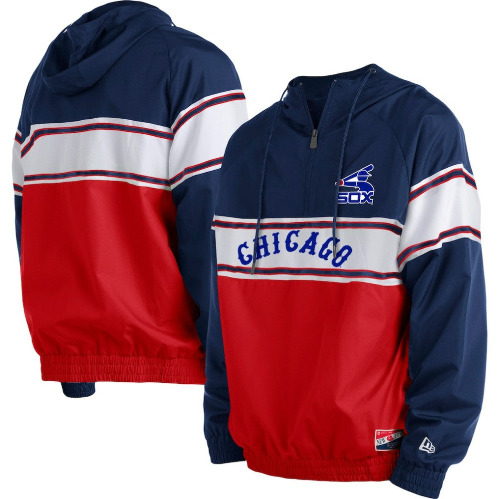 Chicago White Sox Ripstop Raglan Quarter-Zip Hoodie Navy | New Era