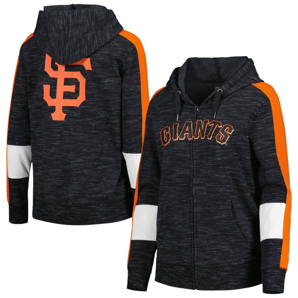 San Francisco Giants Women's Colorblock Full-Zip Hoodie Black | New Era