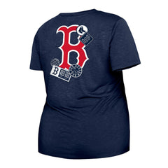 Boston Red Sox Women's Plus Size Two-Hit Front Knot T-Shirt Navy | New Era