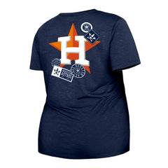 Houston Astros Women's Plus Size Two-Hit Front Knot T-Shirt Navy | New Era