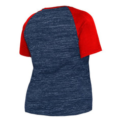 Boston Red Sox Women's Plus Size Space Dye Raglan V-Neck T-Shirt Navy | New Era