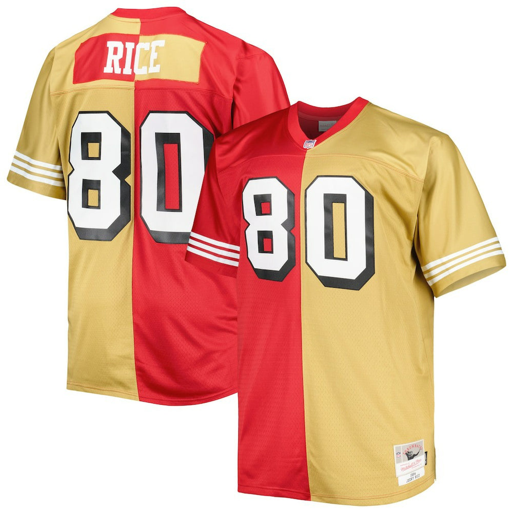 Jerry Rice San Francisco 49ers Big & Tall Split Legacy Retired Player Replica Jersey - Scarlet/Gold online