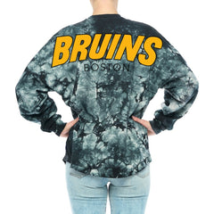 Boston Bruins Fanatics Women's Crystal-Dye Long Sleeve T-Shirt Black