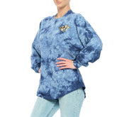 Nashville Predators Fanatics Women's Crystal-Dye Long Sleeve T-Shirt Navy