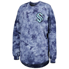 Seattle Kraken Fanatics Women's Crystal-Dye Long Sleeve T-Shirt Deep Sea Blue