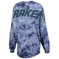 Seattle Kraken Fanatics Women's Crystal-Dye Long Sleeve T-Shirt Deep Sea Blue