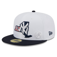 New York Yankees State 59FIFTY Fitted Hat White/Navy | New Era