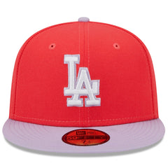 Los Angeles Dodgers Spring Color Two-Tone 59FIFTY Fitted Hat Red/Lavender | New Era