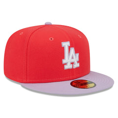 Los Angeles Dodgers Spring Color Two-Tone 59FIFTY Fitted Hat Red/Lavender | New Era
