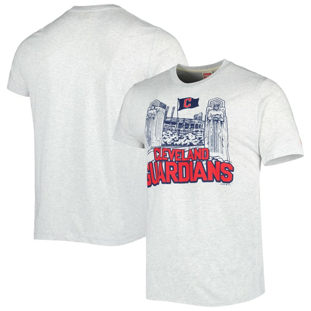 Cleveland Guardians Homage Team Hyper Local Tri-Blend T-Shirt Ash
