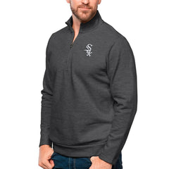 Chicago White Sox Antigua Gambit Quarter-Zip Pullover Top Heathered Charcoal