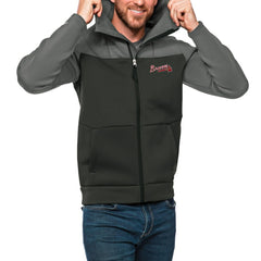 Atlanta Braves Antigua Protect Full-Zip Hoodie Steel/Charcoal
