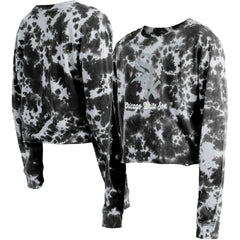 Chicago White Sox Women's Tie-Dye Cropped Long Sleeve T-Shirt Black | New Era