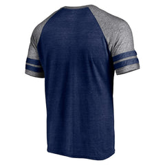 Chicago White Sox Utility Two-Stripe Raglan Tri-Blend T-Shirt Heather Navy