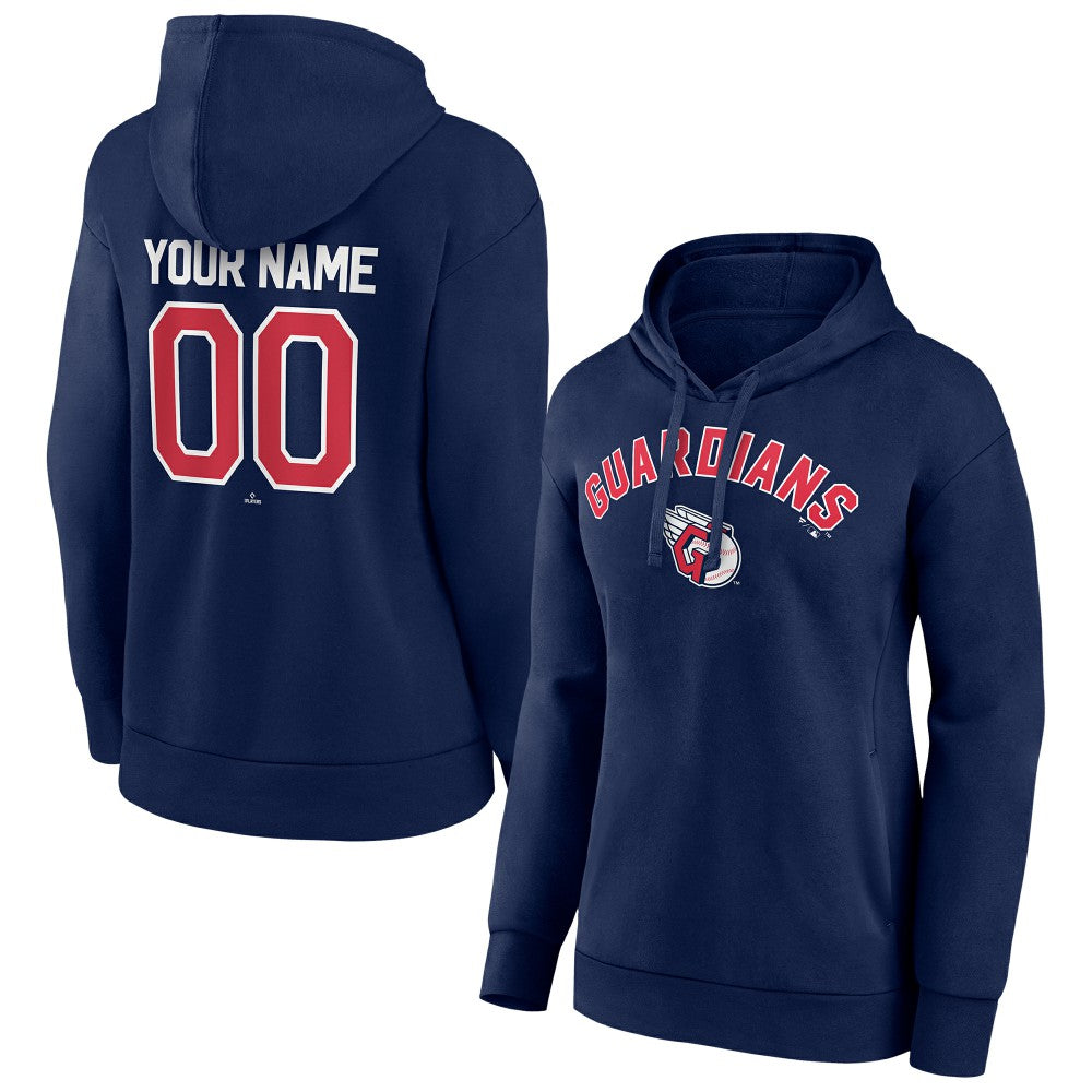 Cleveland Guardians Women's Personalized Team Winning Streak Pullover Hoodie Navy