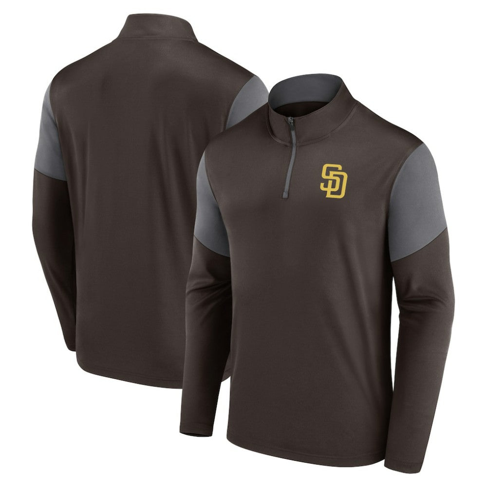 San Diego Padres Logo Quarter-Zip Top Brown