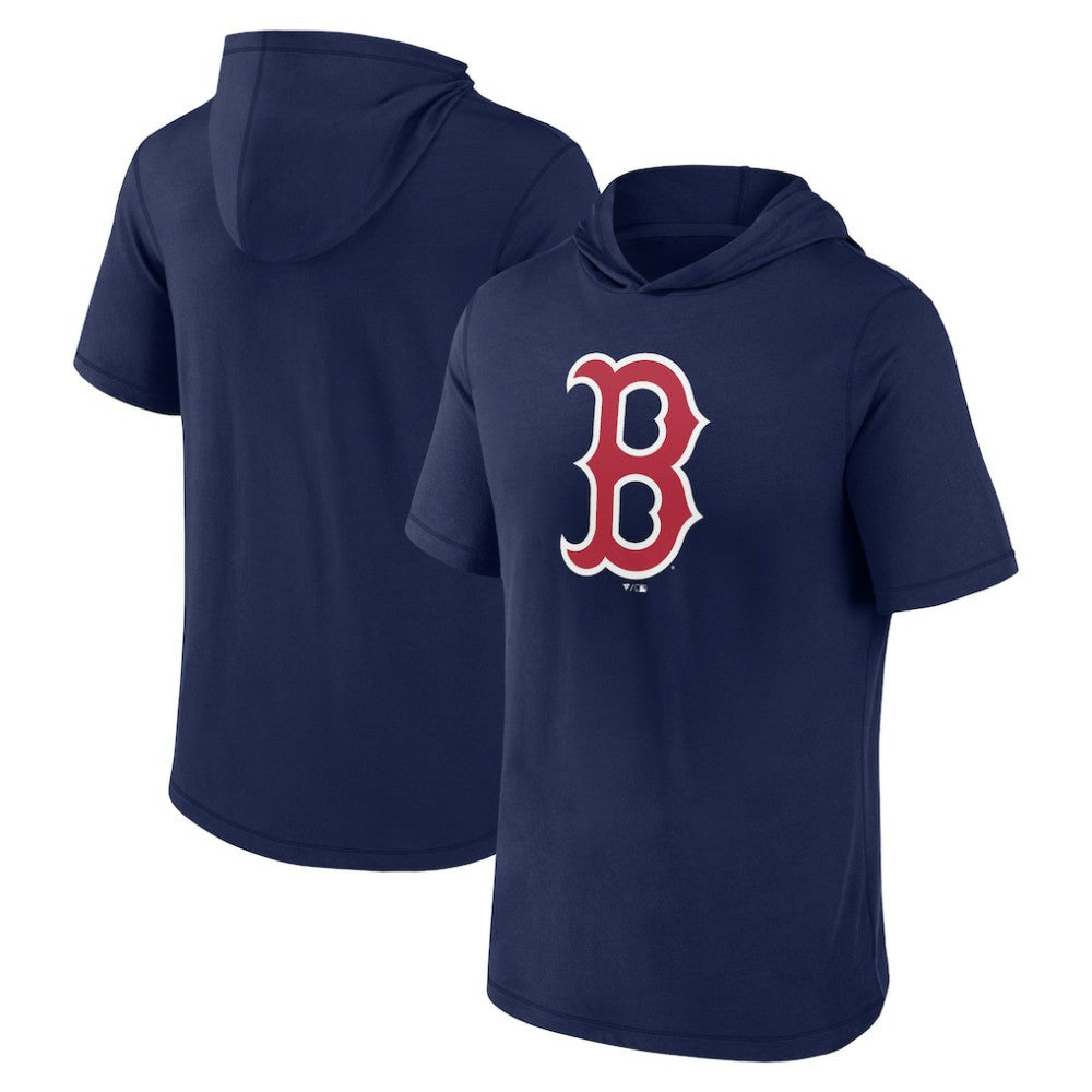Boston Red Sox Short Sleeve Hoodie T-Shirt Navy