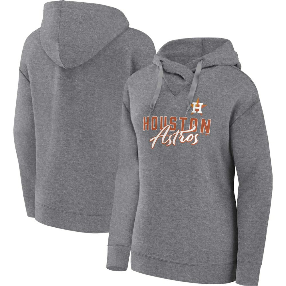 Houston Astros Women's Script Favorite Lightweight Pullover Hoodie Heather Gray