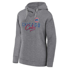 Chicago Cubs Women's Script Favorite Lightweight Pullover Hoodie Heather Gray