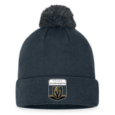 Vegas Golden Knights Fanatics 2023 NHL Draft Cuffed Knit Hat with Pom Charcoal