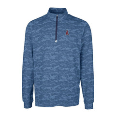 Los Angeles Angels Cutter & Buck Big & Tall Traverse Camo Print Stretch Quarter-Zip Pullover Top Navy