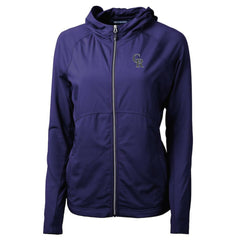 Colorado Rockies Cutter & Buck Women's Adapt Eco Knit Hybrid Recycled Full-Zip Hoodie Purple
