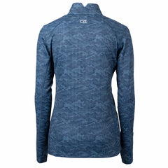 Cleveland Guardians Cutter & Buck Women's Traverse Camo Print Stretch Quarter-Zip Pullover Top Navy