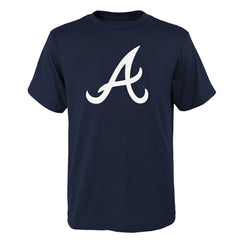 Atlanta Braves Youth Logo Primary Team T-Shirt Navy