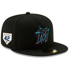 Miami Marlins 2024 Jackie Robinson Day 59FIFTY Fitted Hat Black | New Era